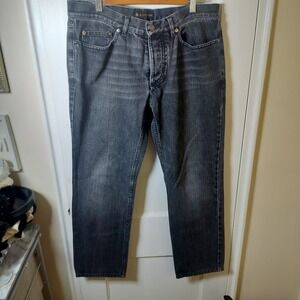 Burberry Mens Black Washed Denim Jeans Button Fly Made in Italy Size 50 IT 34 US